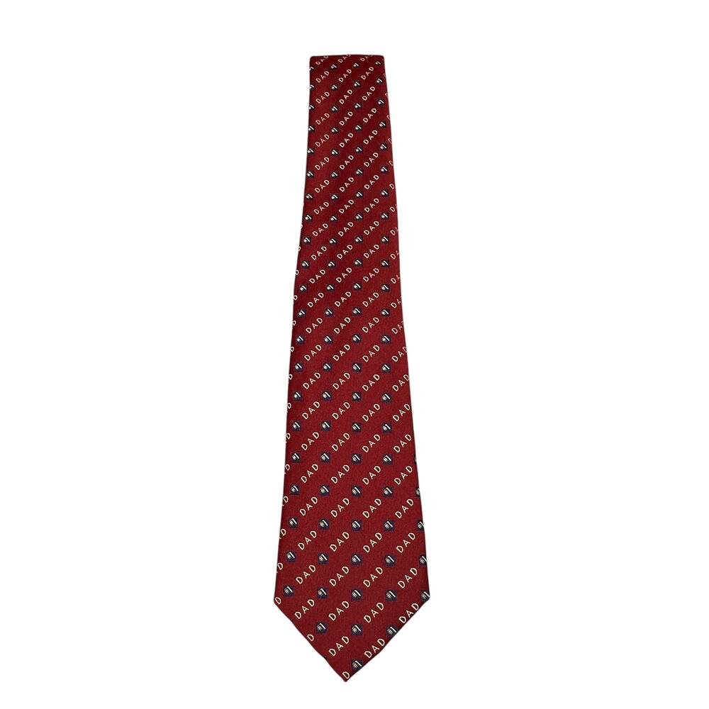 Vintage Unbranded Mens Tie Red #1 Dad Professional Corporate Necktie Fathers Day